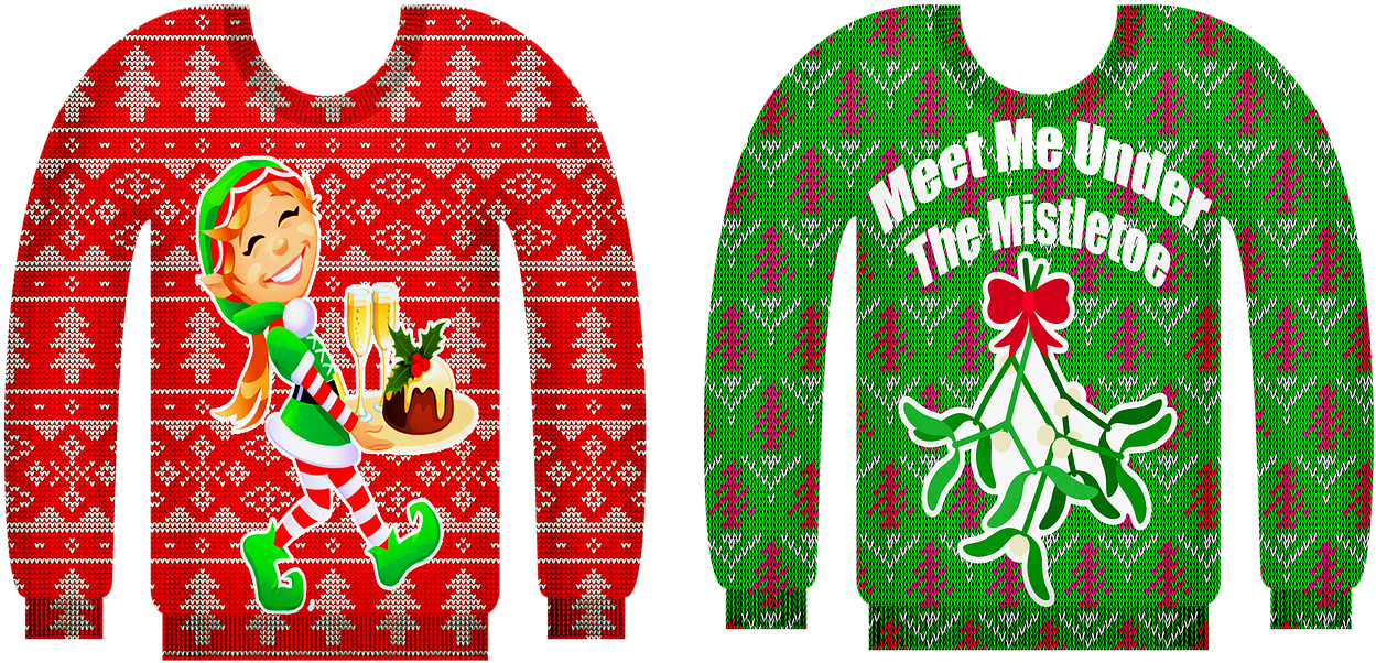 Ugly Sweater Holiday Party - Ugly Christmas Sweater Party Clipart (1280x649), Png Download