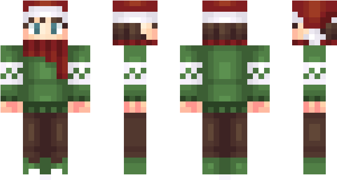 Green Christmas Skin Minecraft Clipart (750x442), Png Download