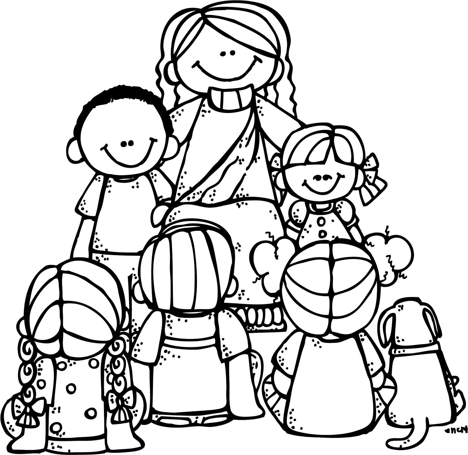 Melonheadz Lds Illustrating - Loving Others Coloring Pages Clipart (1600x1562), Png Download