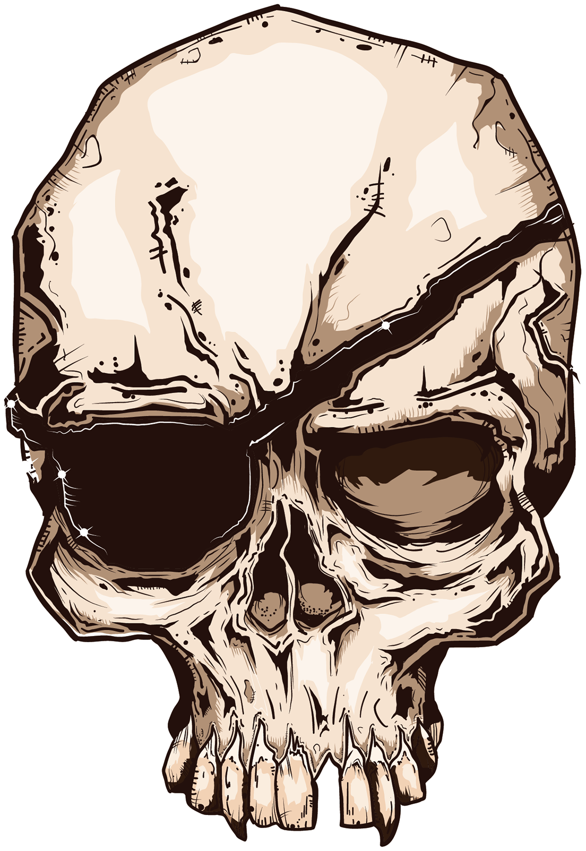 Pirate Skull On Behance - Skull Clipart (1200x1742), Png Download