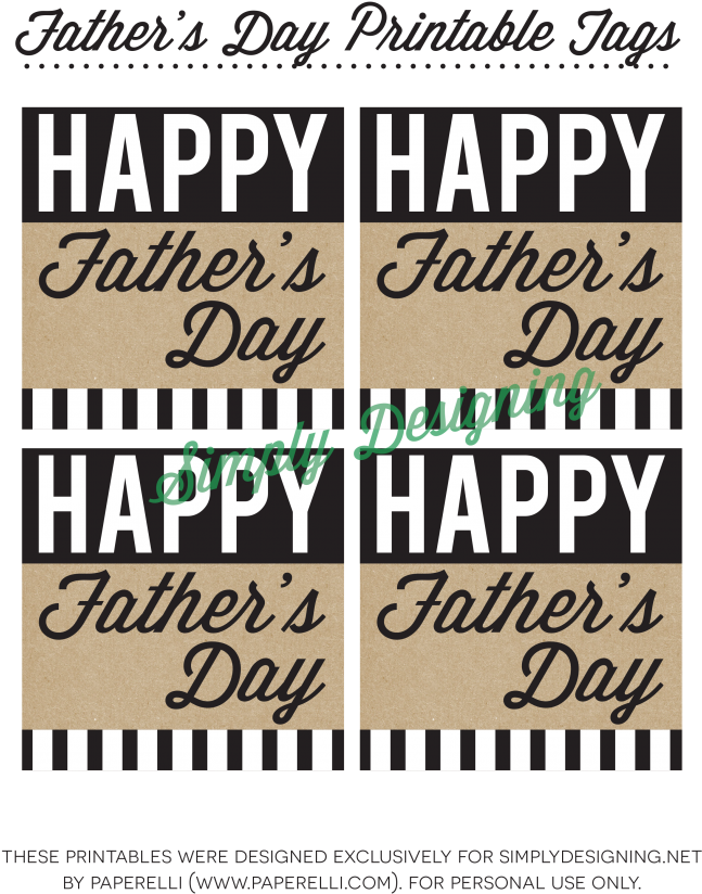 Happy Father's Day Tags - Fathers Day Gift Tags For Print Clipart (694x850), Png Download