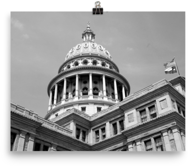 Texas Capitol Photo Paper Poster - Texas State Capitol Clipart (600x600), Png Download