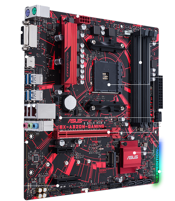 1 - Asus Ex A320m Gaming Motherboard Clipart (585x805), Png Download