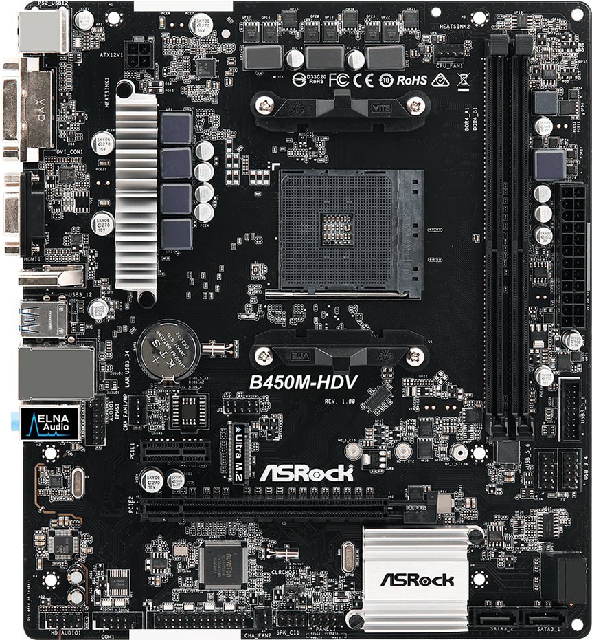Motherboard Png - Asrock B450m Hdv Clipart (1200x1000), Png Download