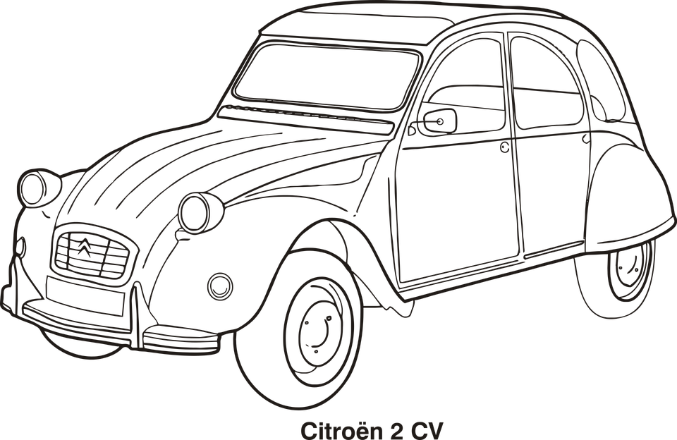 Car Outline Cars &183 Free Vector Graphic On Pixabay - Old Citroen To Draw Clipart (960x624), Png Download