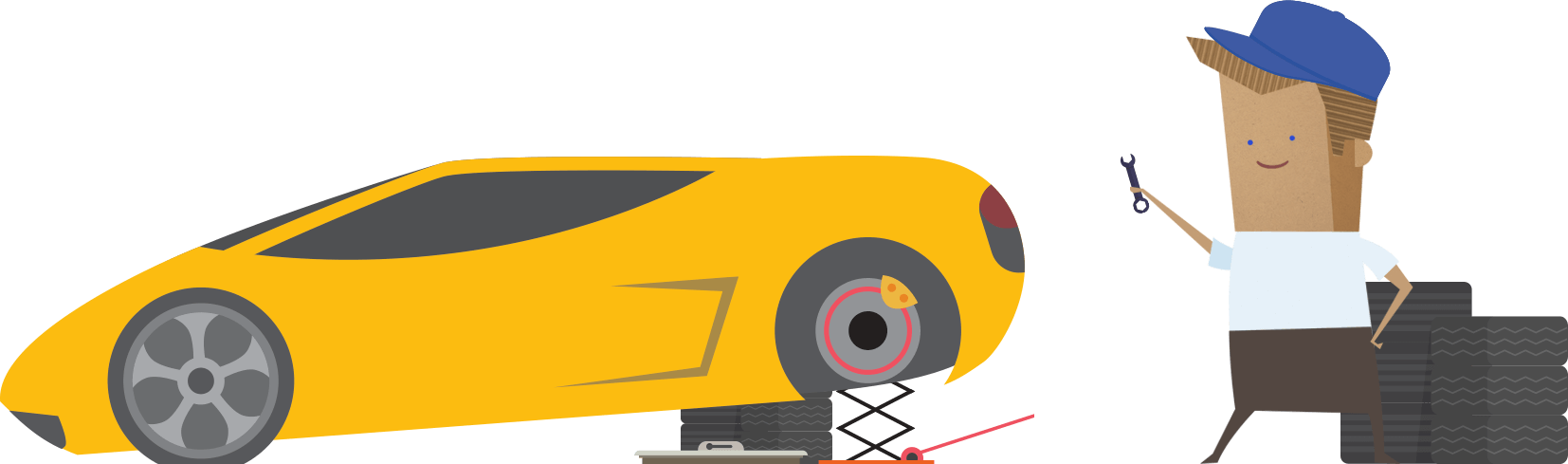 Parcel Delivery For Car Tyre And Alloy Wheel Businesses - Illustration Clipart (1654x489), Png Download