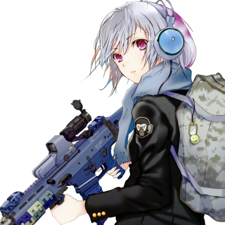 Anime Girl With Gun Png , Png Download - Cool Gamerpics Anime Clipart (941x941), Png Download