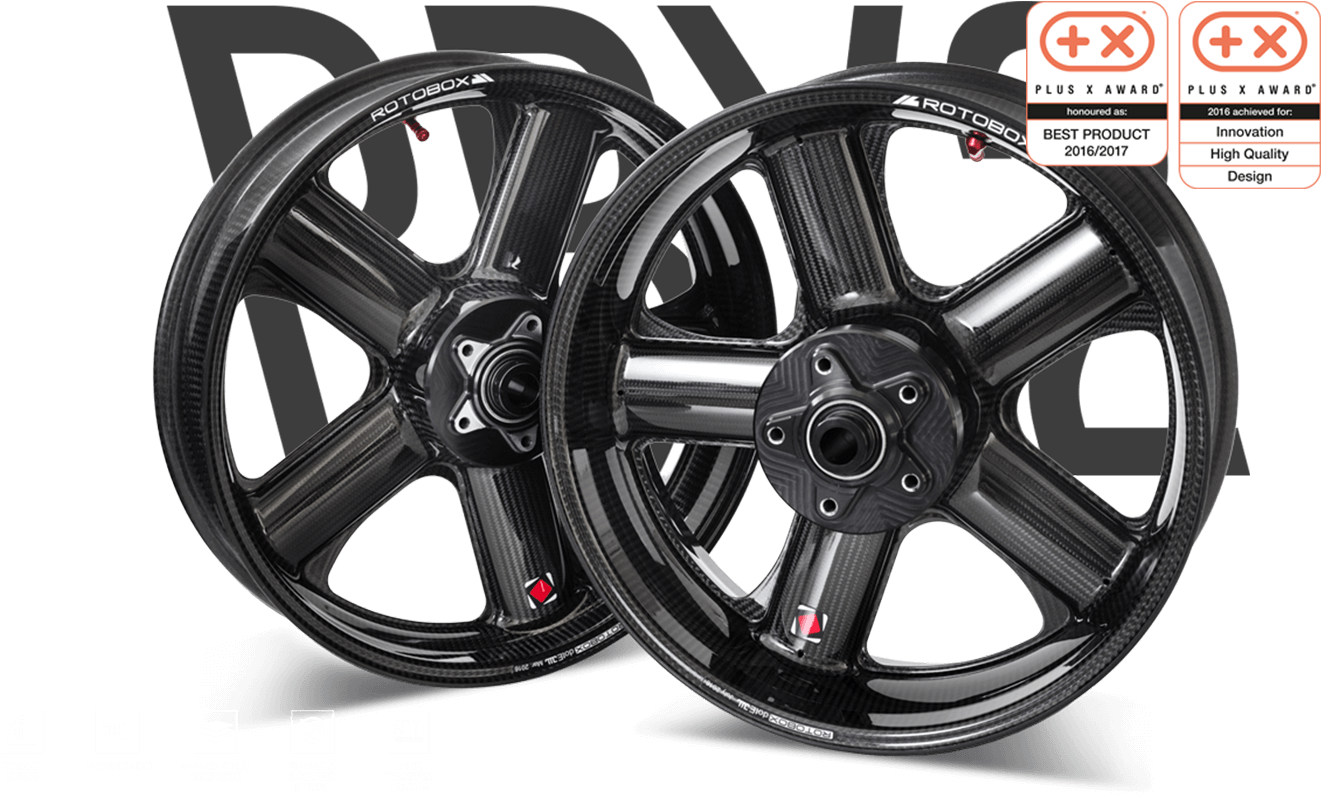 The Award Winning Rotobox Rbx2 Are Ultra Light Carbon - Carbon Fiber Motorcycle Wheels Clipart (1600x800), Png Download