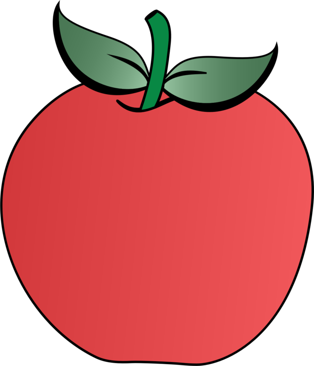Apple Drawing Leaf Fruit Tree - Apple Clipart With Two Leaves - Png Download (642x750), Png Download