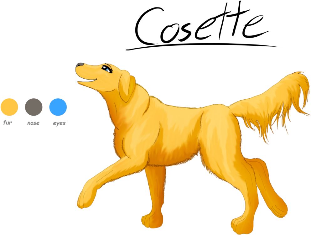 Drawn Golden Retriever Anime - Golden Retriever Clipart (993x750), Png Download