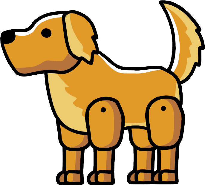Golden Retriever Clipart Orange Dog - Scribblenauts Dogs - Png Download (696x633), Png Download