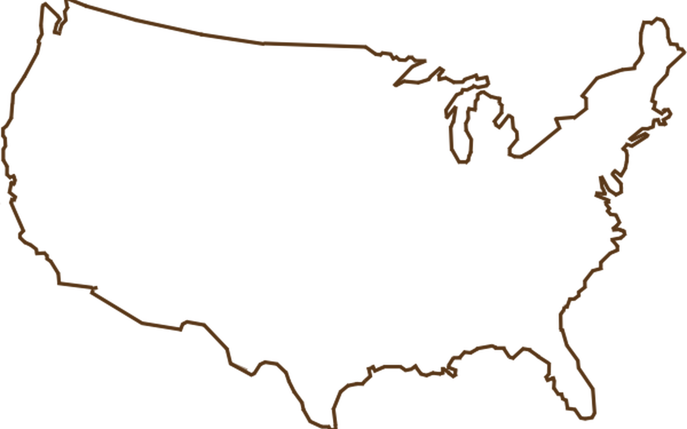 Outline Of United States Map Brown Clip Art At Usa Map