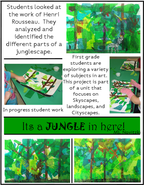Elementary Art Lesson Idea Project Henri Rousseau Jungle - Henri Rousseau Art Lesson Ideas Clipart (500x647), Png Download