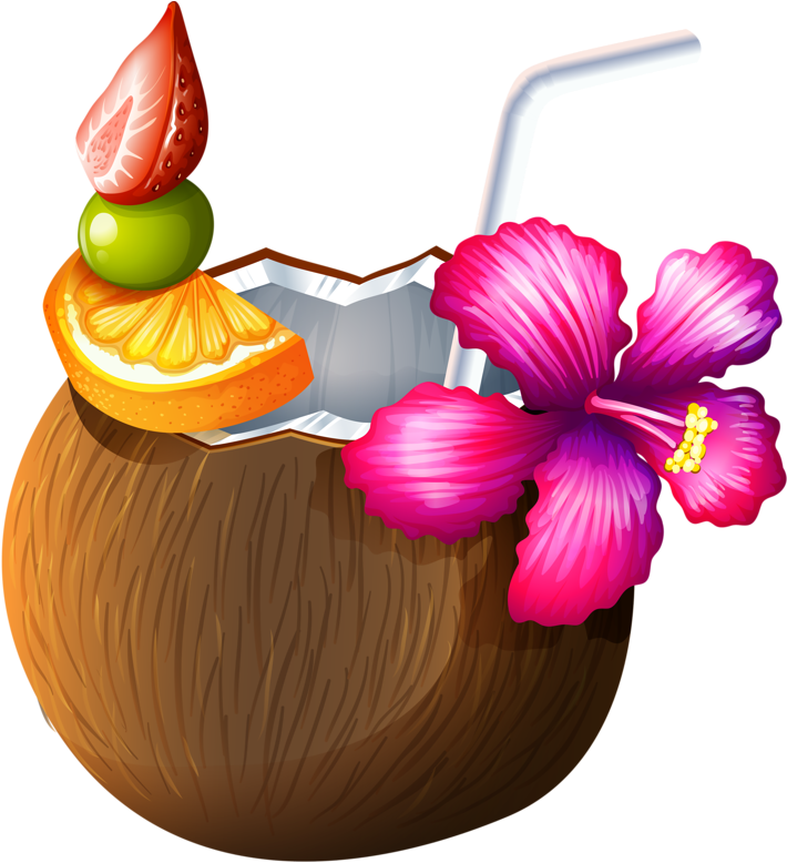 Яндекс - Фотки - Coconut Drink Clipart Png Transparent Png (750x800), Png Download