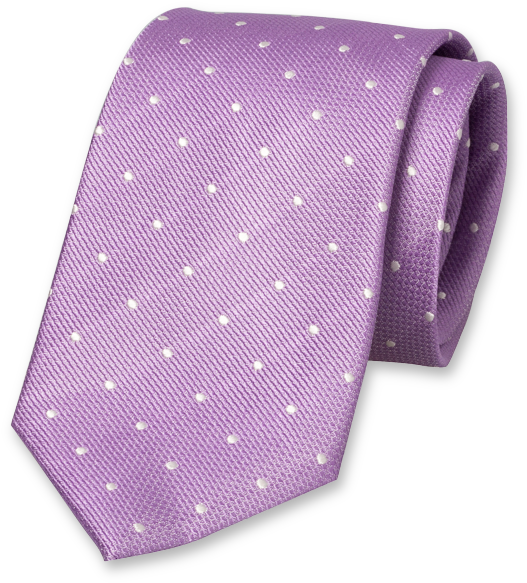 Lilac Tie With White Dots Clipart (527x583), Png Download