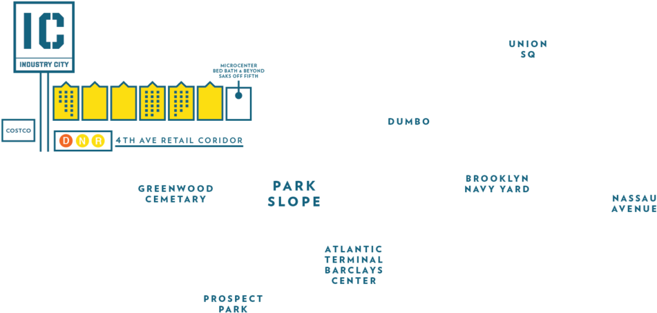 Industry City Graphic Map Labels - Industry City Clipart (951x453), Png Download