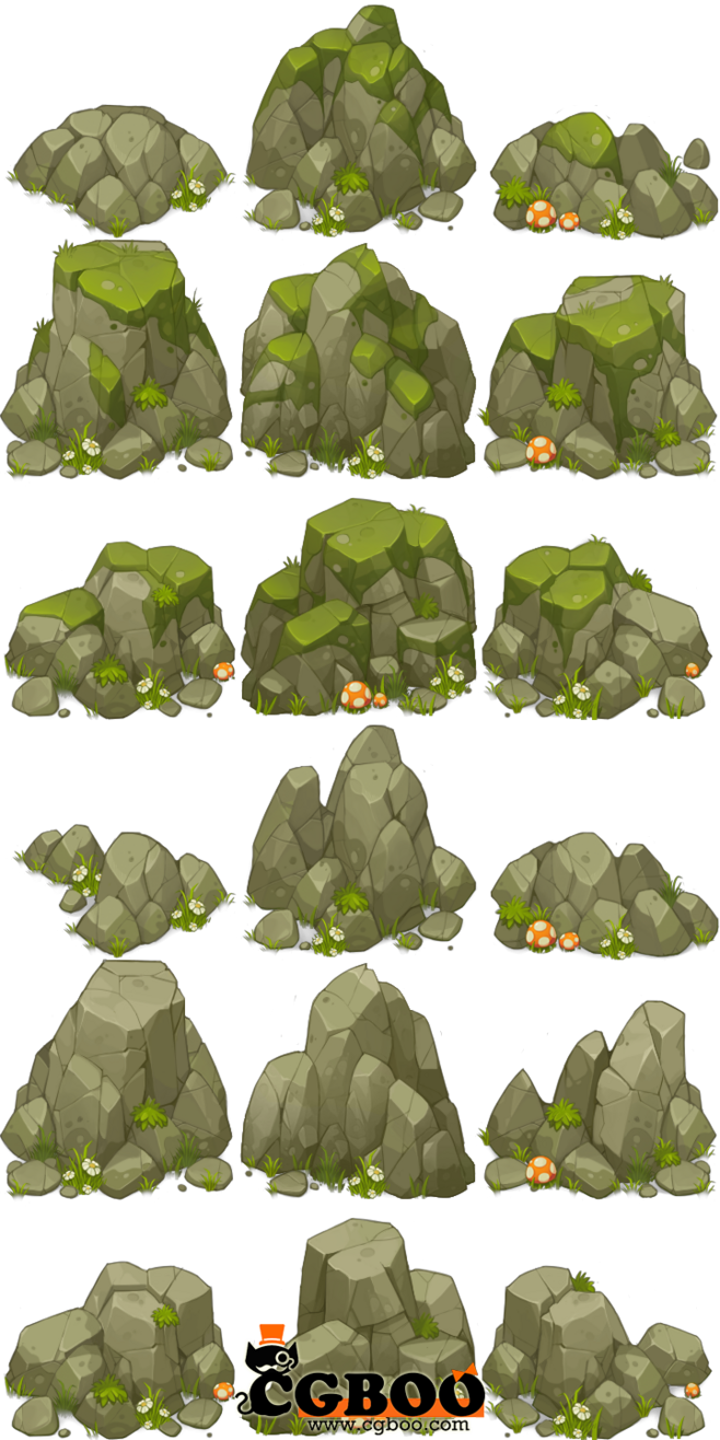 Rock Study Concept Art - Rock Concept Art Clipart (658x1316), Png Download