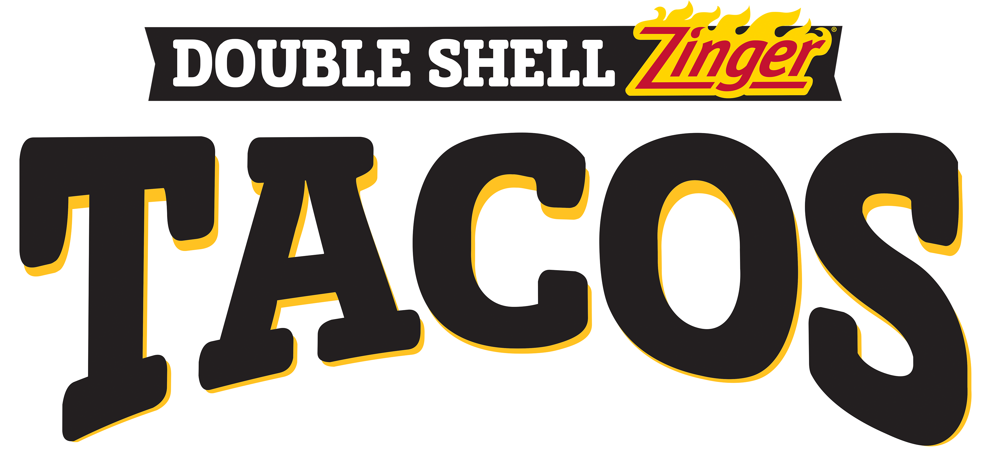 Kfc Double Shell Zinger Taco Logo Clipart (3409x1608), Png Download