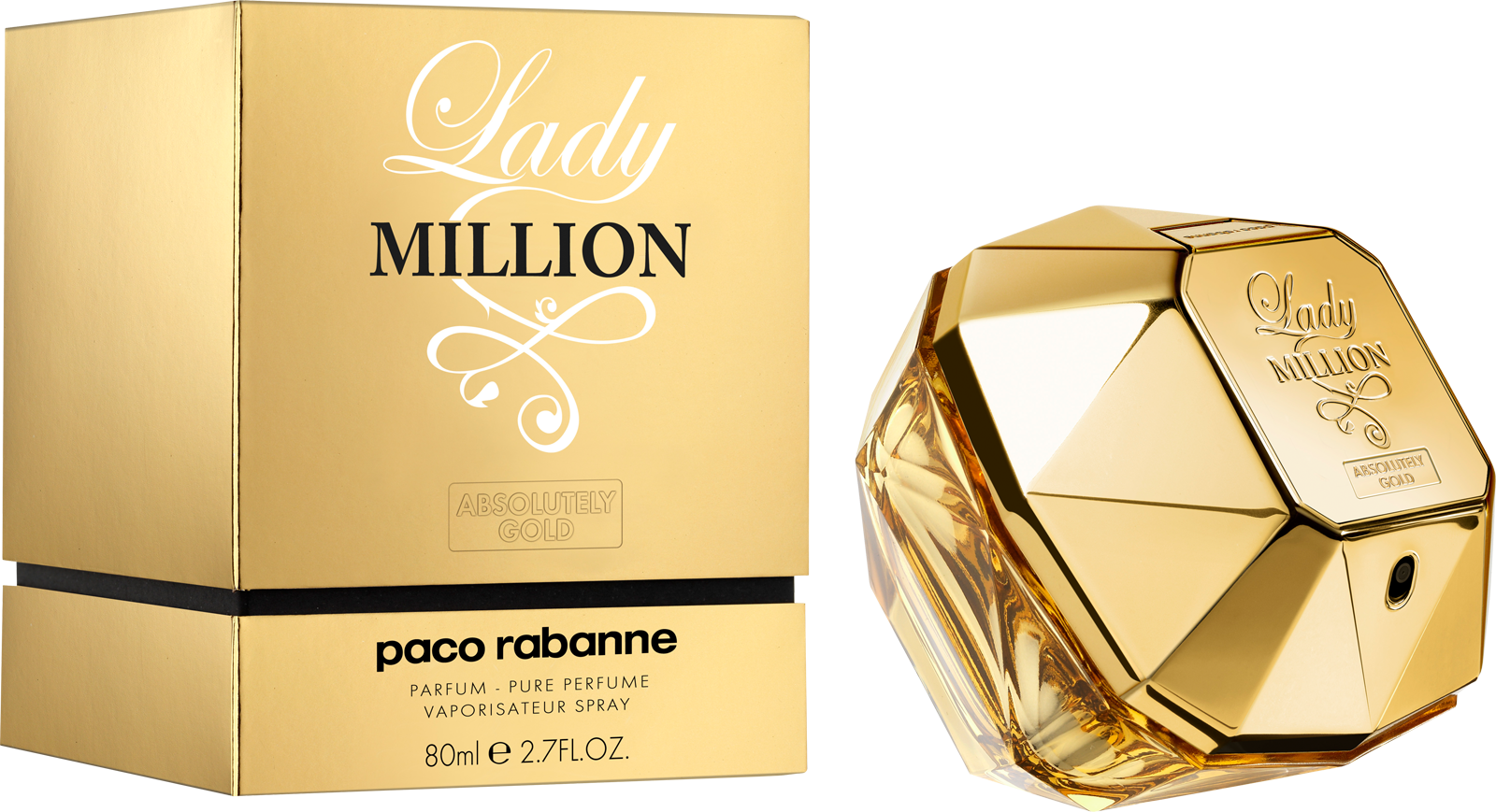Paco Rabanne Lady Million 50ml Clipart (1600x869), Png Download