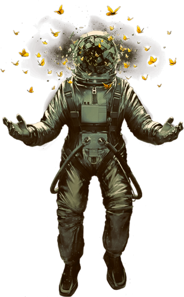 #edits #astronaut #spaceman #butterflies #outerspace Clipart (1024x1024), Png Download