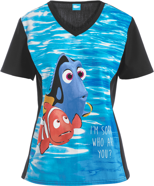 Shown In - Finding Dory Scrub Top Clipart (600x720), Png Download