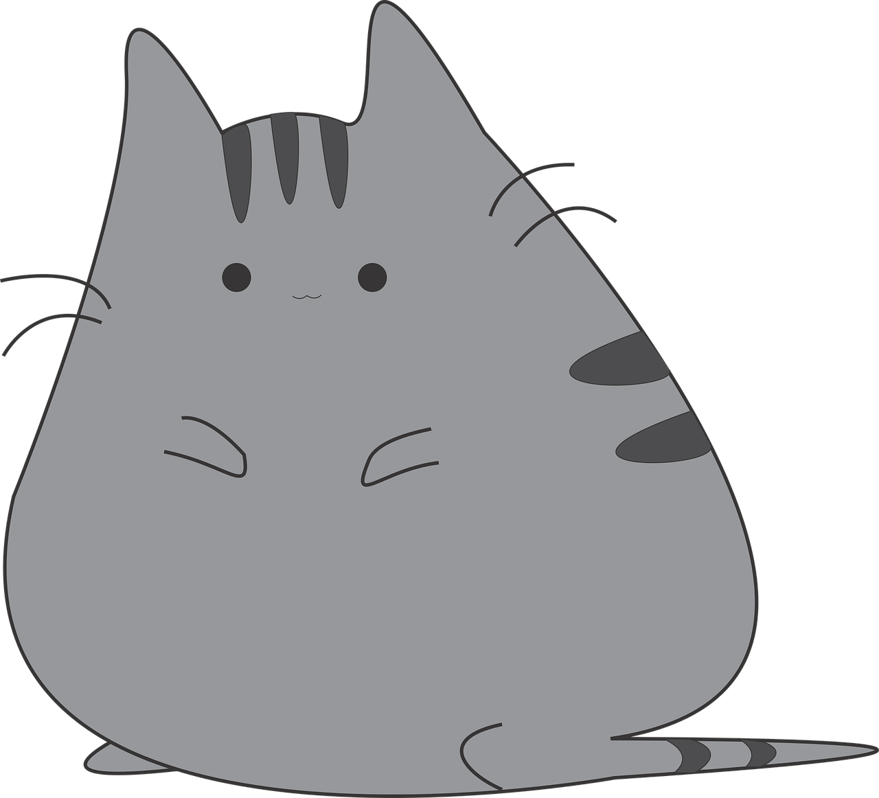 Cat Cute Cat Animal - Fat Cat Illustration Clipart (1280x1162), Png Download