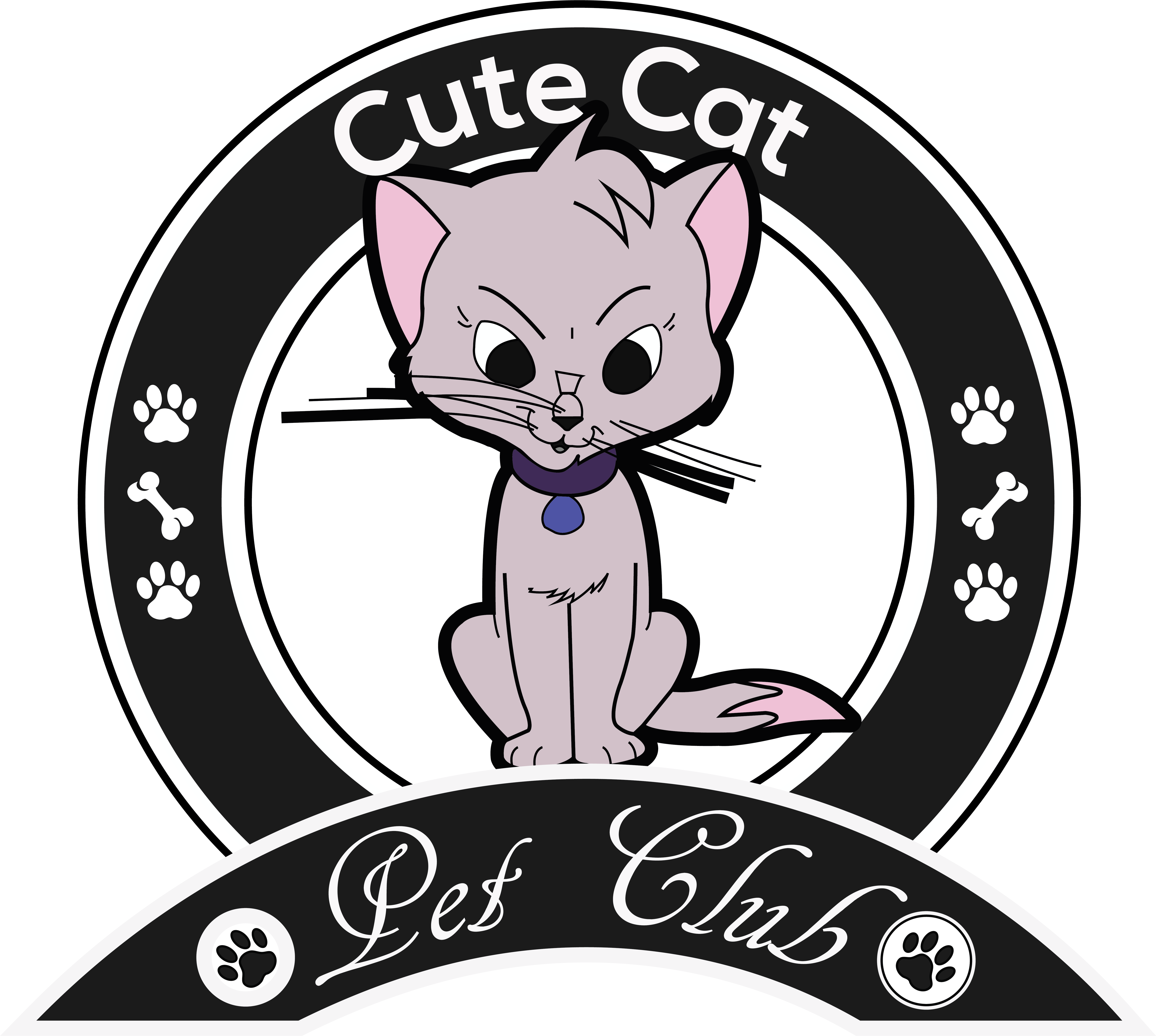 Cute Cat - Clip Art - Png Download (6341x5704), Png Download