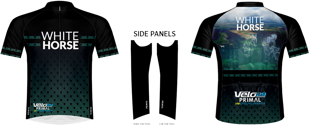 White Horse Jersey - Cycling Jersey Clipart (1200x508), Png Download