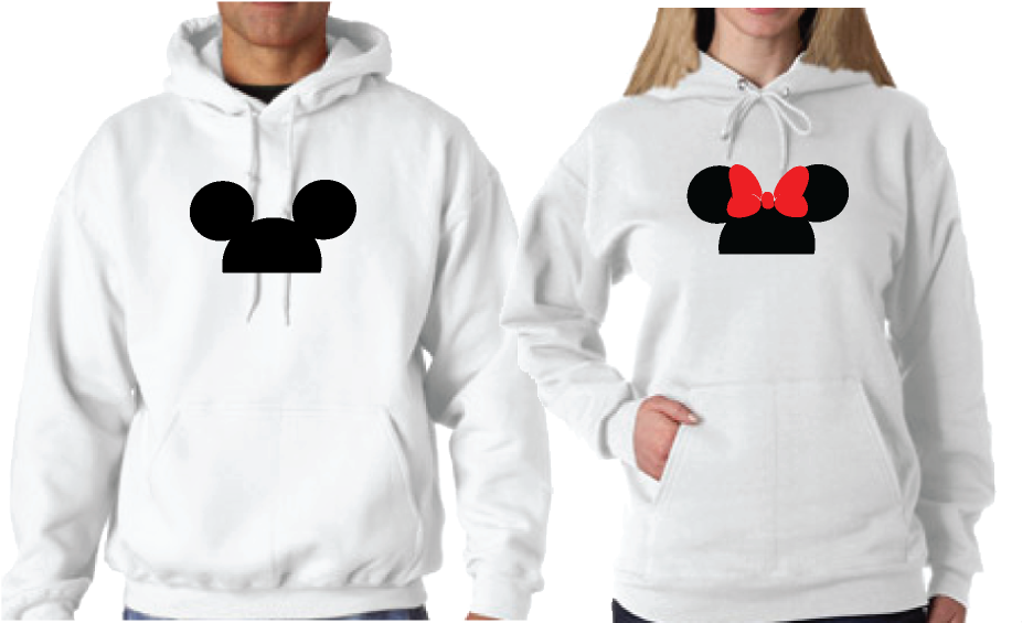 Cute Matching Married Couple Shirts For Mr Mrs Mickey - Disney King And Queen Hoodies Clipart (1013x697), Png Download