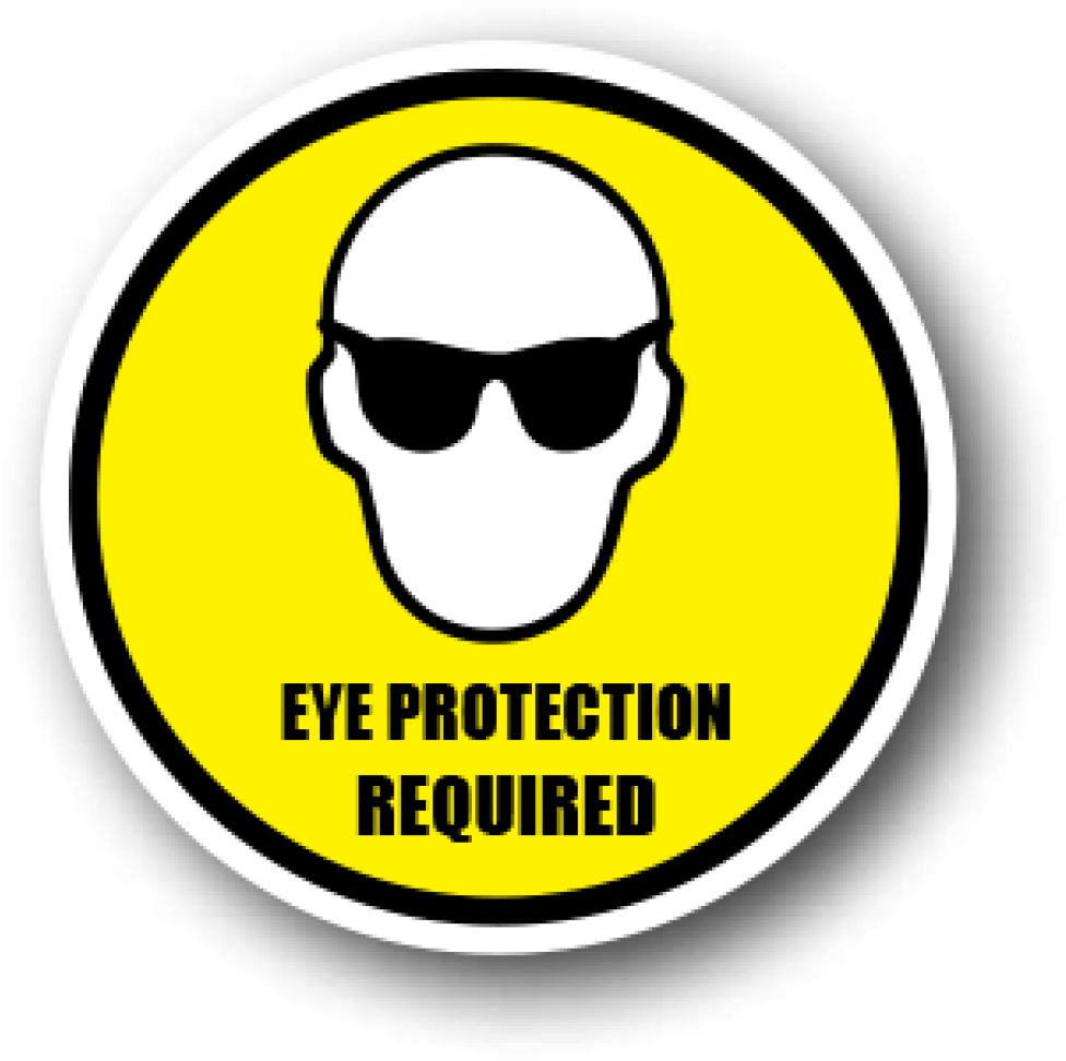 Durastripe Floor Safety Sign, Eye Protection Required - Health And Safety Signs For Eye Protection Clipart (984x1000), Png Download