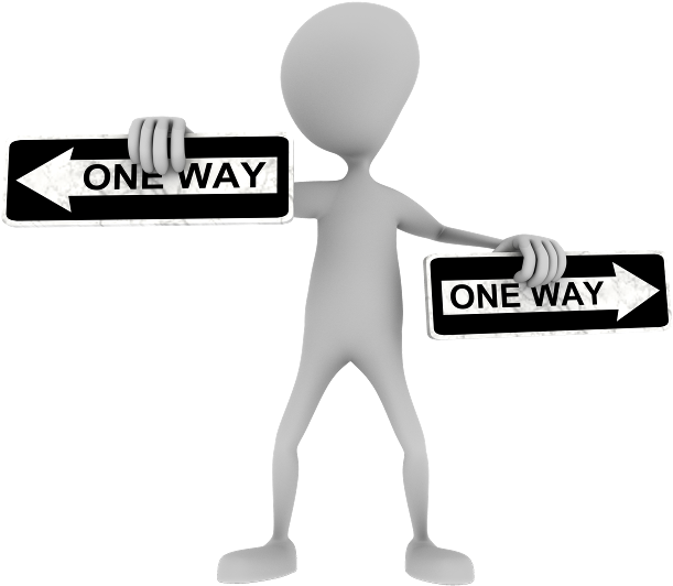 Stickman One Way Sign , Png Download Clipart (611x532), Png Download