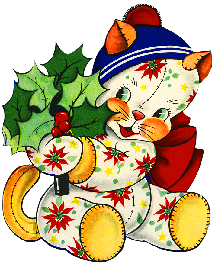 Singing Christmas Tree Decorations - Vintage Christmas Art Ornaments Clipart (712x874), Png Download