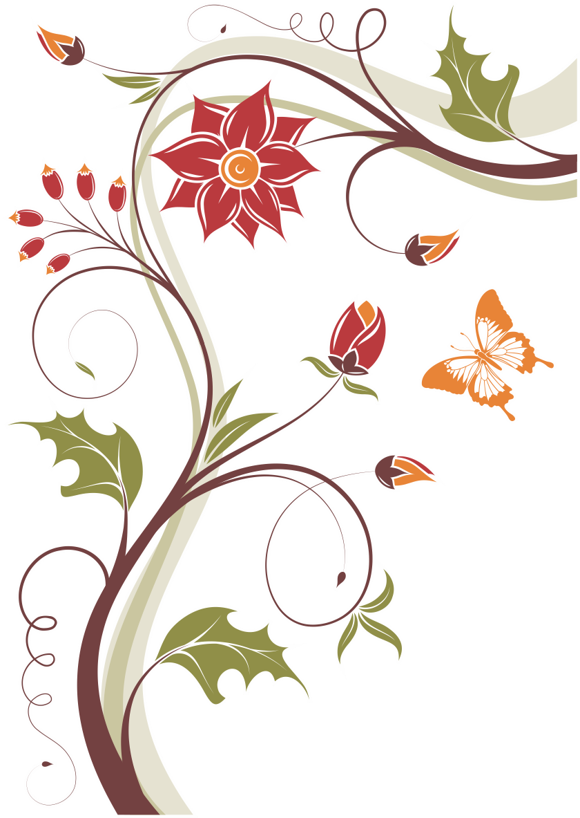 Arabescos Florais Coloridos Png - Arabesco Flores E Borboletas Clipart (1201x1200), Png Download