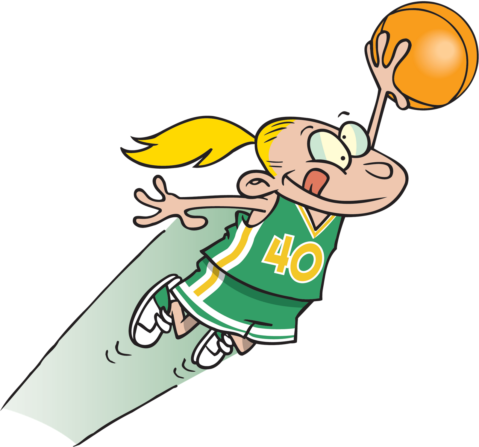 Basketball Cartoon Girl Basketball Cartoon Hoop - Cartoon Girl Dunking Basketball Clipart (1600x1495), Png Download