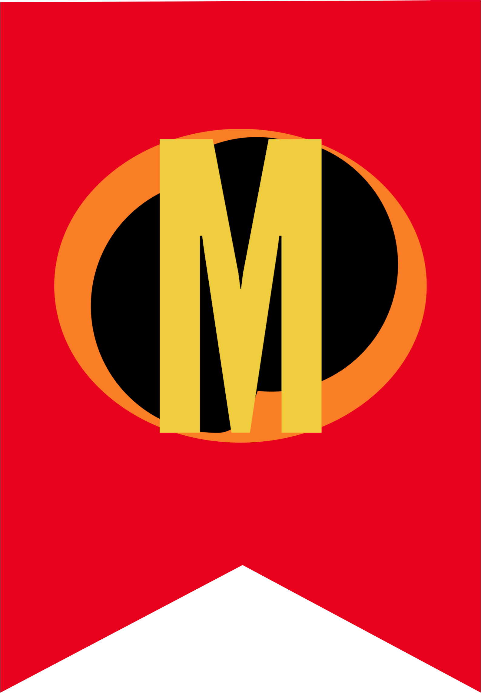Incredibles Banner M Birthday Banner Template, - Logo Increibles M Clipart (1736x2431), Png Download