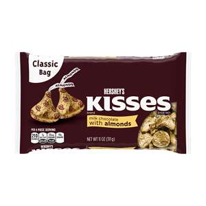 Hershey's Kisses Milk Chocolate With Almonds, 11-ounce - Chocolate Kisses Clipart (300x300), Png Download