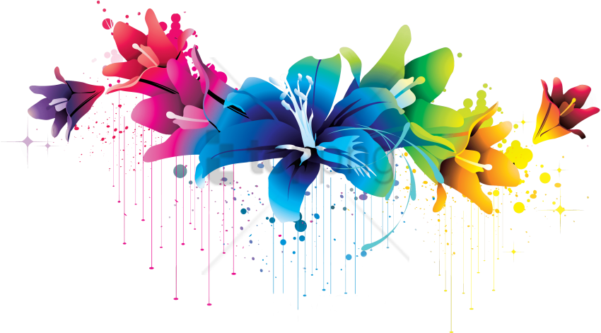 Free Png Colorful Floral Design Png Png Image With - Colorful Floral Design Png Clipart (850x471), Png Download