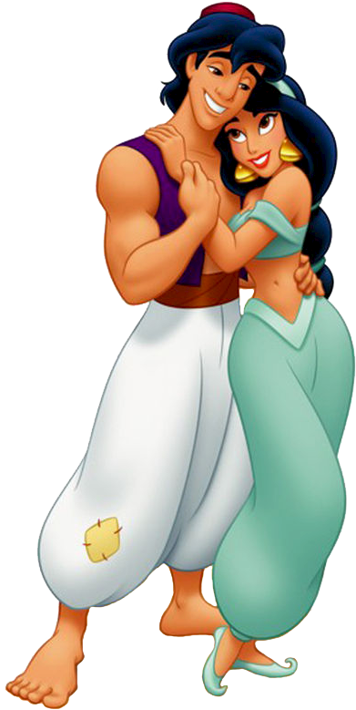 Image Freeuse Download Disney Jasmine Life Size Cardboard - Aladdin And Jasmine Clipart (410x800), Png Download