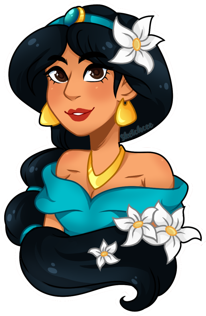 Princess Jasmine Clipart Silhouette - Cartoon - Png Download (723x1105), Png Download