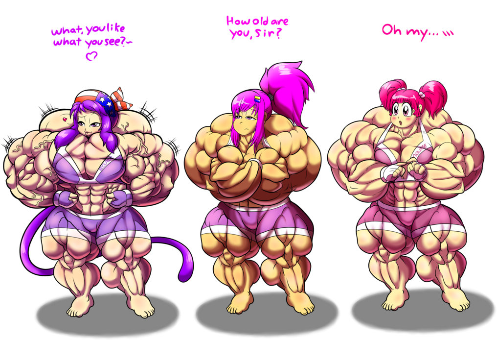 You Girls Wanna For Me Updated W - Clipart Cartoon Muscle Girl - Png Download (1115x717), Png Download