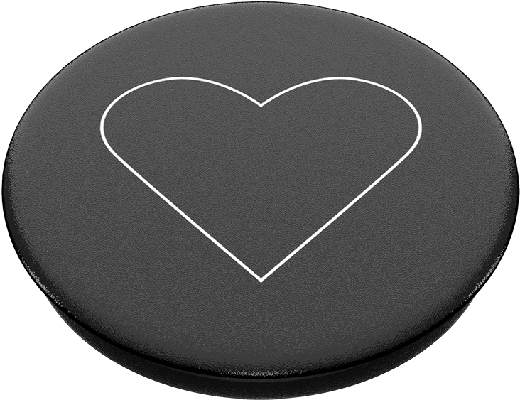 White Heart Black, Popsockets - Heart Clipart (989x1000), Png Download