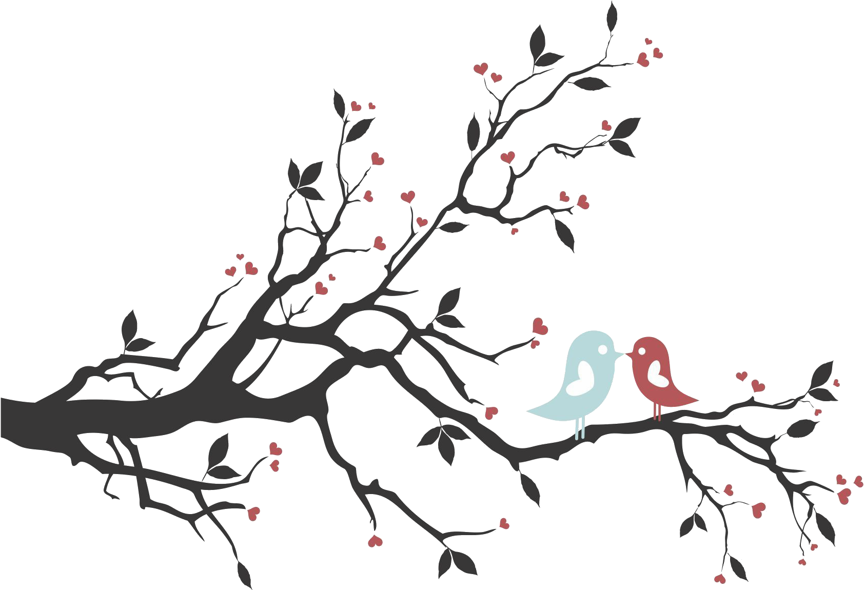 Pesquisa No Google - Love Bird On Branch Silhouette Clipart (1708x1220), Png Download