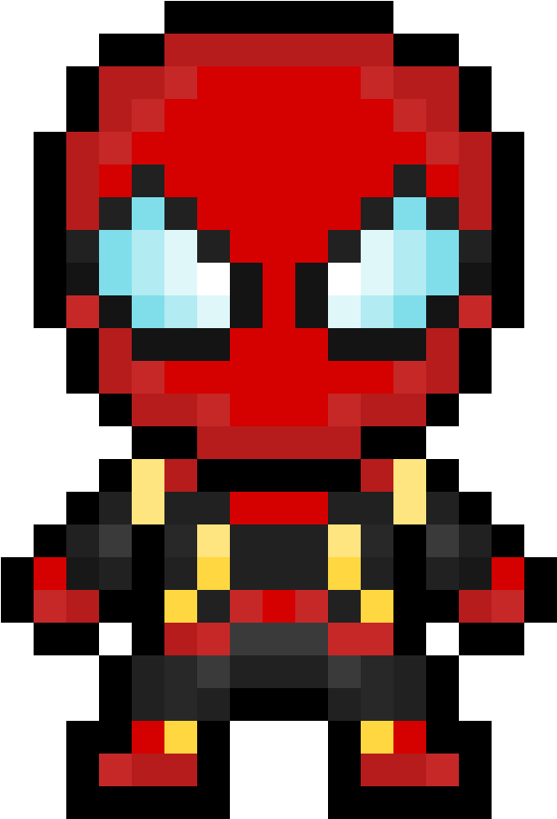 Iron-spider Pixel Art - Easy 8 Bit Characters Clipart - Large Size Png ...