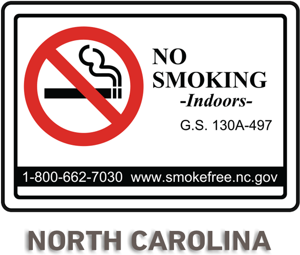 North Carolina No Smoking Sign - Smoking Clipart (600x530), Png Download