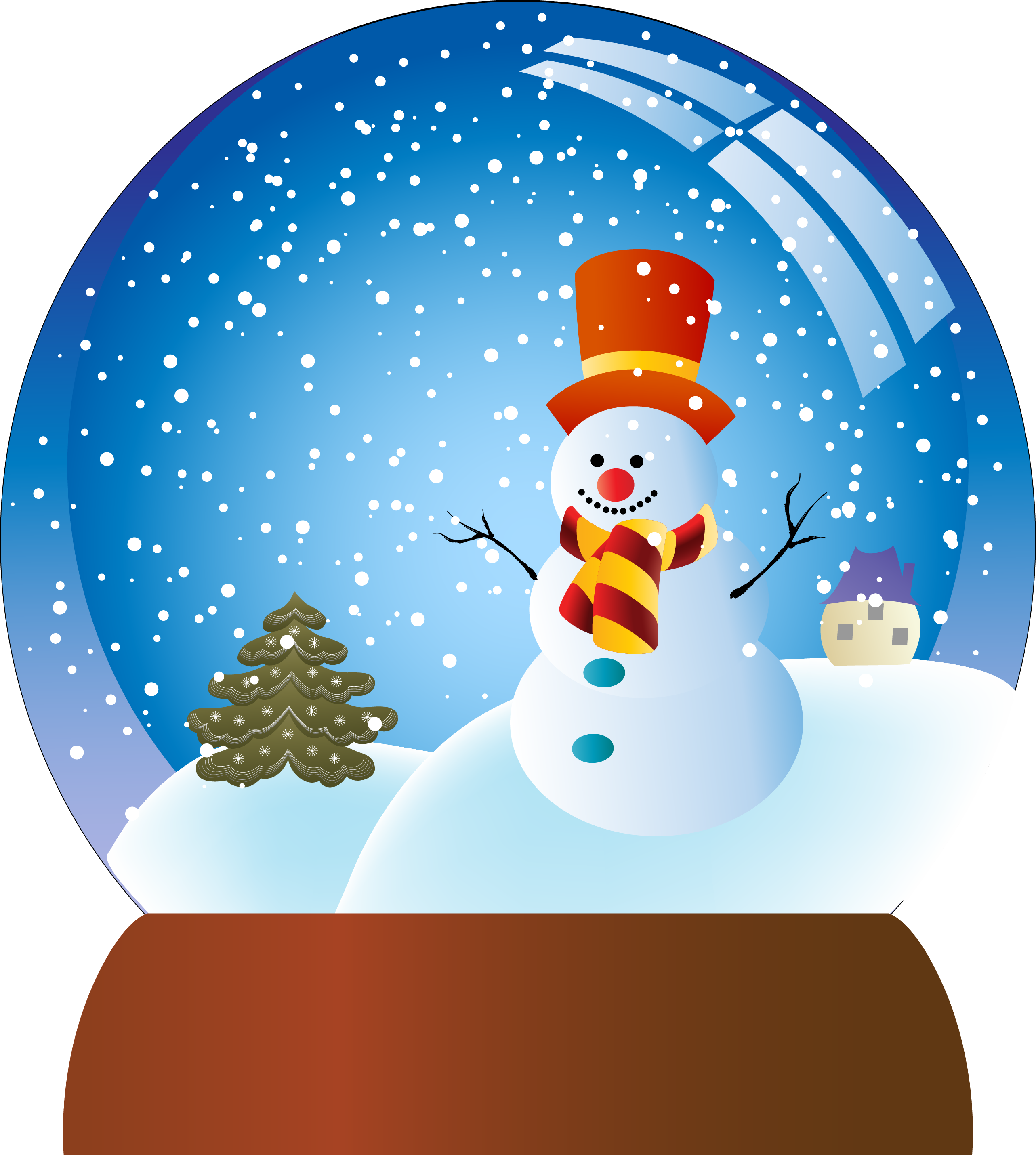 Santa Claus Christmas Tree Snowball Snowman Clipart (2565x2860), Png Download