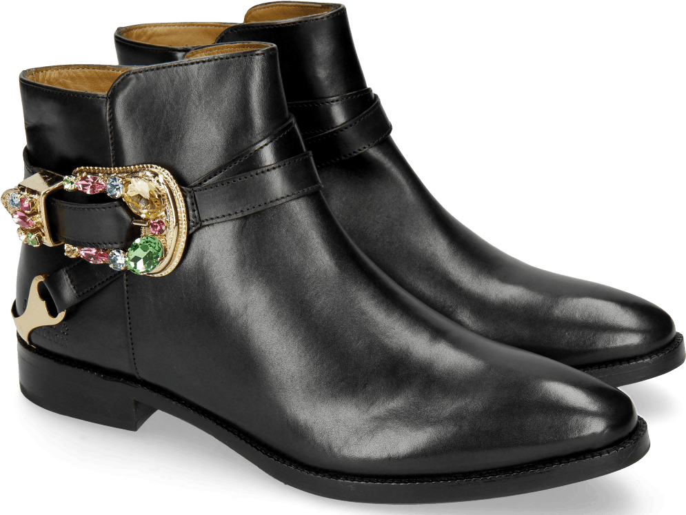 Ankle Boots Candy 8 Black Buckle Multi - Motorcycle Boot Clipart (1024x1024), Png Download