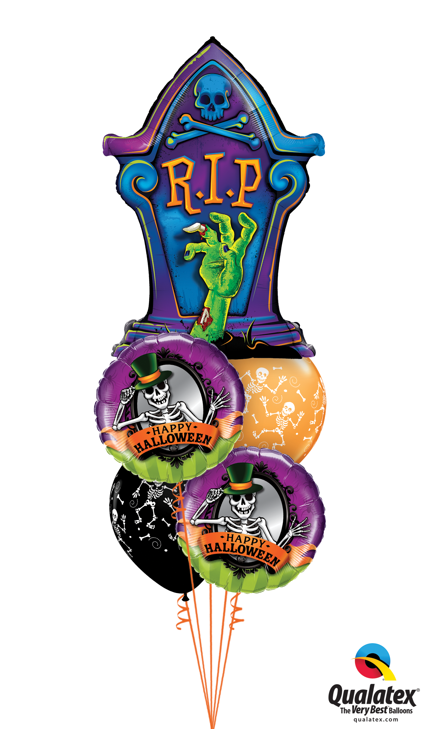 Party Ghoul Balloon Bouquet Clipart (1400x2400), Png Download