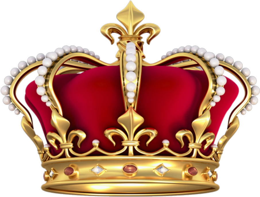 #corona #rey #real #king #theking #crown #red #gold Clipart (1024x1024), Png Download