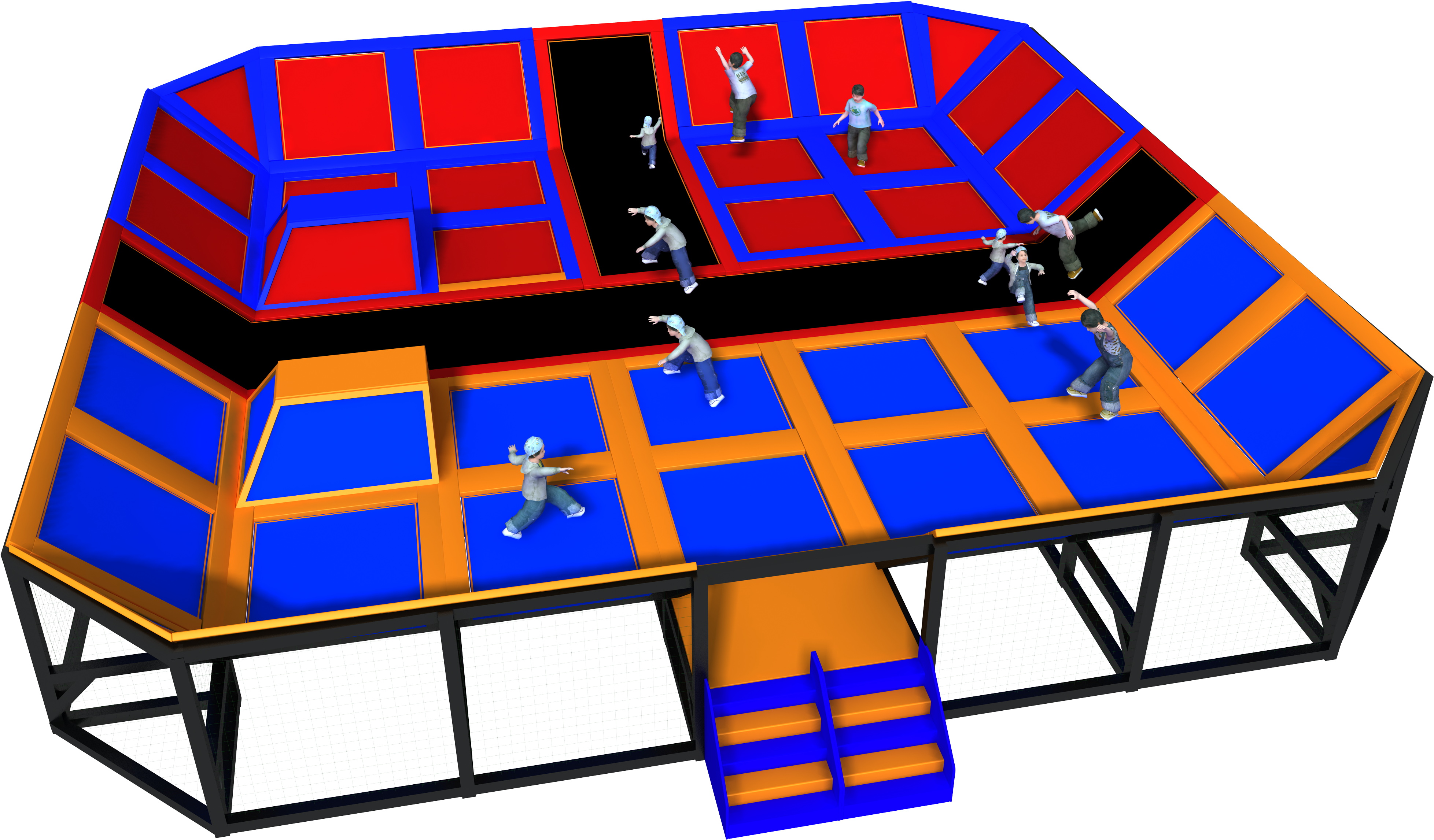 Outdoor Trampoline Park - Clipart Trampoline Park - Png Download (4252x3248), Png Download