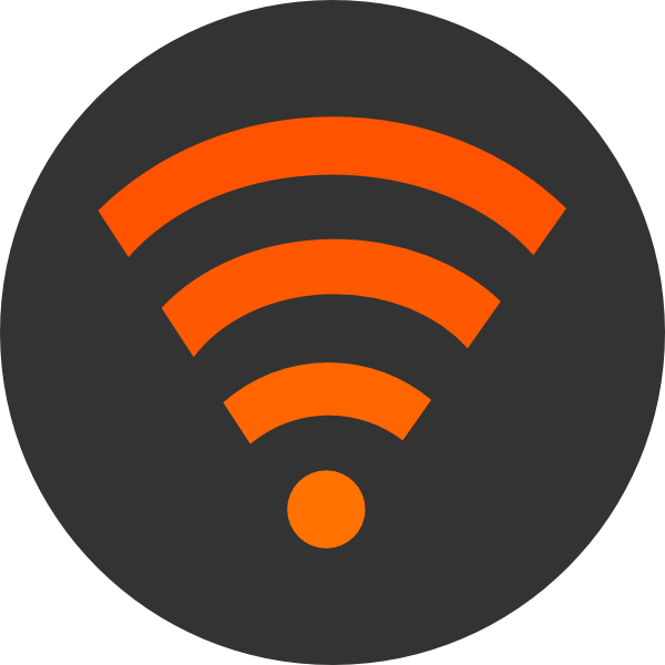 Wifi Orange Up Clip Art - Circle - Png Download (600x600), Png Download